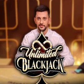 Unlimited Blackjack online game logo by Ezugi on giga-spinz.eu.com